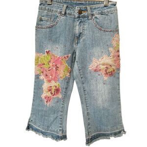 Sara Sara girls  flower patch  jeans